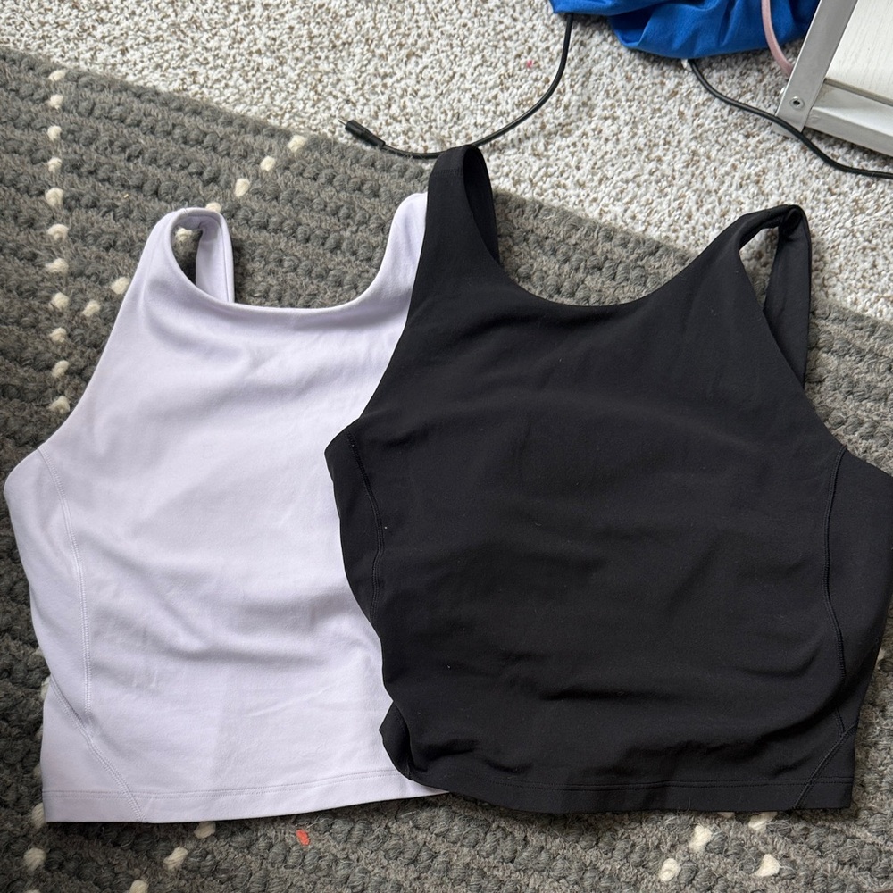 Lululemon work out tank top bundle for a purple and black size 6